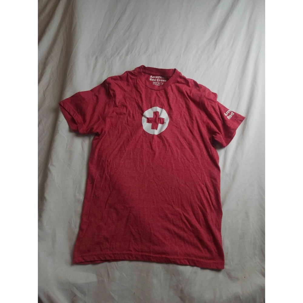 American Red Cross Shirt Mens Small Red Staff Employee Uniform Rescuer Workwear